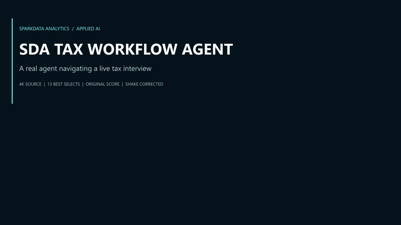 Title frame for the Tax Workflow Agent demonstration