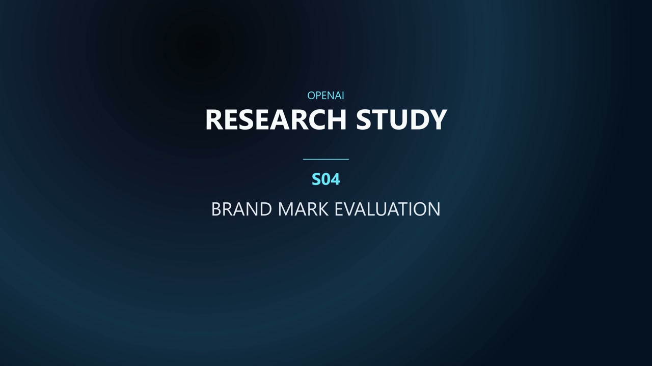Title card: S04 Brand Mark Evaluation, Research Walkthrough